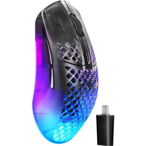 Гейминг мишка SteelSeries - Aerox 3 WL Gen 2, оптична, безжична, Shadow